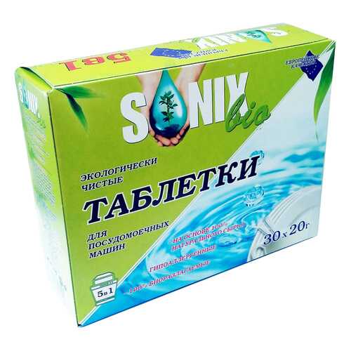 Таблетки для посудомоечных машин SonixBio 5в1 экологически чистые 30 штук 20 г в Комус