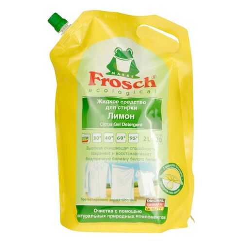 Гель для стирки Frosch лимон для белых вещей 2 л в Комус