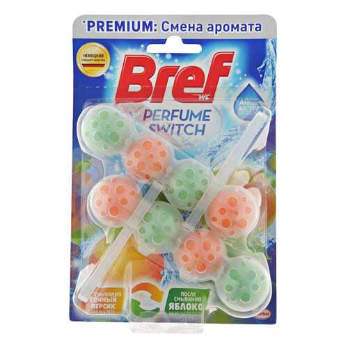 Средство чистящее для унитаза «bref perfume switch» - персик-яблоко, 2 шт. по 50 г в Комус