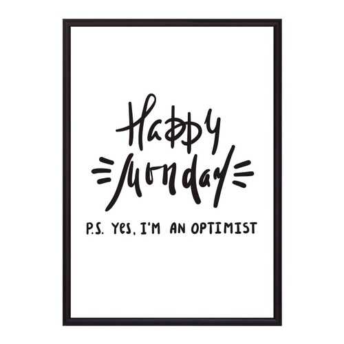 Постер в рамке Happy Monday 30х40 см в Комус