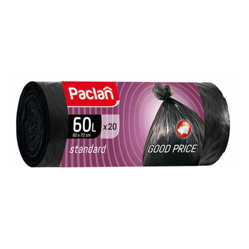 Мешок для мусора Paclan Standart 60 л 20 шт в Комус