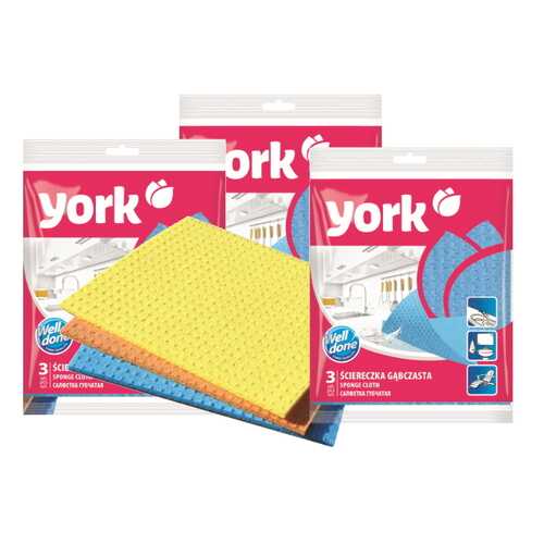 YORK Салфетка ''YORK'' (Губч. клетка) 3 шт (набор из 3 штук) в Комус