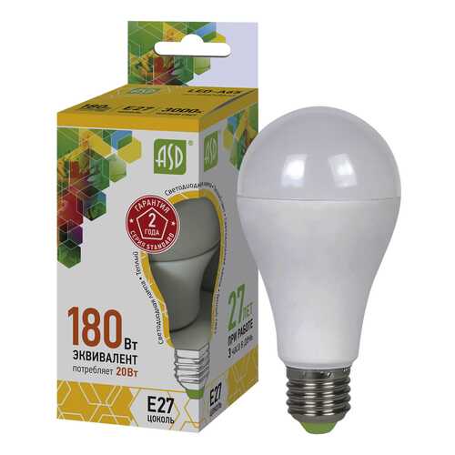 Эл,лампа ASD LED-A60-20W Е27 3000 1800Лм в Комус