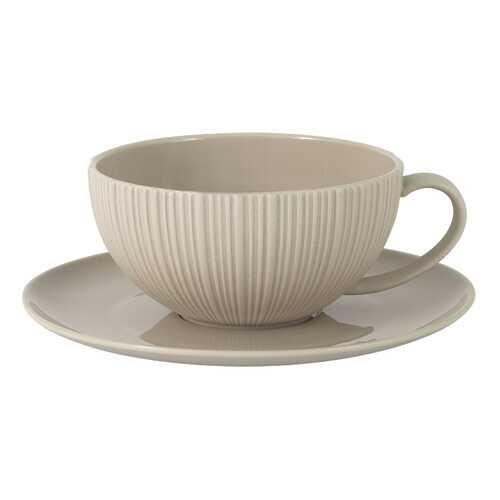 Чашка с блюдцем Cocoa & Caramel 200 мл бежевая Home & Style 58207 в Комус