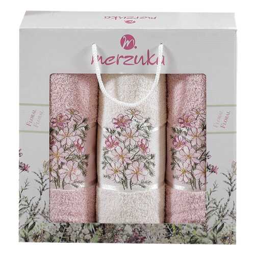 Набор полотенец Oran Merzuka floral белый, розовый в Комус